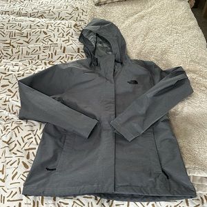 North face short length rain jacket -Grey